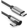 deleyCON 2m Cavo USB C 1x 90° Angolato PD3.0 (Ricarica Rapida 60W) Cavo di Ricarica USB-C a USB-C per iPhone 16 15 Pro Max Samsung S25 S24 S23 S22 Pixel iPad Pro MacBook Air Tablets Switch PS5