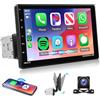 VECHTEL Autoradio 1 Din con Carplay Android Auto senza Fili, 9 Pollici Schermo Rimovibile HD IPS Touchscreen Stereo Auto co Bluetooth Radio FM Mirror Link EQ SWC USB/TF/AUX Telecamera Posteriore