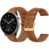 LanQii 20mm Pelle Cinturino per Amazfit Active 2/Active/Bip 3/Bip 3 Pro/Bip/Bip S, Molle Pelle di Ricambio Cinturini per Amazfit GTR Mini/GTR 42mm/GTS 4/GTS 4 Mini/3/2 Mini/2 - Marrone