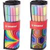 STABILO Set Regalo Rollerset 25 - Fineliner - STABILO point 88 - Rollerset con 25 colori assortiti + Pennarello Premium - STABILO Pen 68 - Rollerset con 25 Colori assortiti
