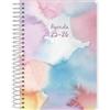 Q Kalon - Agenda Scolastica 2025 2026 - Giorno per Pagina, Formato A6 (12x17 cm), Spagnolo e Inglese, Settembre-Giugno, Chiusura a Spirale, Copertina Flessibile con Protezione in Plastica - Stain