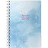 Q Kalon - Agenda Scolastica 2025 2026 - Settimana Visibile, Formato A5 (15x21 cm), Spagnolo e Inglese, Settembre-Giugno, Chiusura a Spirale, Copertina Flessibile con Protezione in Plastica - Sky