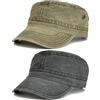 BABAHU Cappellini Militari in Cotone Lavato, Design Unico (IT, Alfa, Taglia Unica, Y-Nero+Verde Militare)