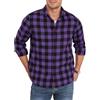 QUEZHU Camicia Flanella Uomo a Quadri Camicie Invernale in Cotone Camice Manica Lunga Camicette da Uomo Casual con Bottoni Regular Fit Viola M