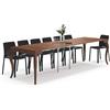 Mobili Fiver, Tavolo Consolle Allungabile, modello Classico, 45(306,2) x90 cm, Noce Canaletto, fino a 14 posti, Consolle da Soggiorno, Made in Italy