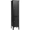 LIFEZEAL Colonna Bagno Salvaspazio con 2 Ante, Mobiletto Multiuso, Dispensa Cucina Mobile Alto e Stretto, 37x37x160cm, Armadio Angolare a 5 Rapiani con Dispositivo Anti-Ribaltamento (nero)