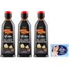 Felce Azzurra Confezione da 3 Monari Federzoni Glassa all'Aceto Balsamico di Modena,300g + 1 Confezione di Talco Felce Azzurra in omaggio, Busta da 100g