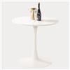 MEUBLE COSY Tavolo da Pranzo Rotondo scandinavo 2-4 Persone per Soggiorno Cucina, in Legno di ingegneria e Metallo, Bianco, 80 x 80 x 73 cm, 80x80x73cm