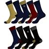SERGE BLANCO Calzini Uomo cotone pettinato morbido, set di 9 Calze Uomo Lunghe, comodi, Nero, Blu, Giallo, Rosso, Taglie 39/42