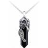 YFN Collana con Teschio Gotico in Argento Sterling con Rosa e Cristallo, Gioielli per Uomo e Donna, Regalo di Halloween, Argento sterling, Nessuna pietra preziosa