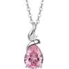 FANCIME Collana da donna in oro bianco massiccio 14 carati con ciondolo a forma di goccia con diamante a forma di pera, regalo di compleanno per mamma e donna, catena in argento Sterling 40,6 cm + 5,1