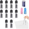 QEEROYO 100Pcs Compasso Ricariche, Mine Per Compasso, Compasso Ricariche di Ricambio, Ricambio Per Compasso Da 2mm, con 1 Gomma e 2 Temperamatite, per la Creazione di Disegni Matematici la Creazione del Legno