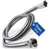 VIOKS Tubo doccia in acciaio inox 160 cm - Flessibile 1.60 m - Argento