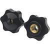 Oneyijun 10 pezzi M10 Diametro testa 38mm Stella Testa Manopola Maniglia Nero Testa Plastica Stella Serraggio Dado Manopola Filettatura Femmina Manopole Maniglia per Macchine Utensili