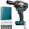 Labfintom Avvitatore a Impulsi 1200 Nm, 1/2 Avvitatore ad Impulsi a Batteria Brushless, Compatibile con Batteria Ma-kita 18 V, 4 Velocità, Avvitatore a Massa Battente per Auto a Batteria, Senza Batteria