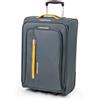 Pierre Cardin Cion CL610M - Valigia con lati morbidi e ruote resistenti testate contro lo stress, con maniglia telescopica e cinghie di imballaggio, Grigio e arancione, S, Piccolo: 56 x 39 x 25 cm