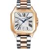 PINDU Orologio automatico da uomo, orologio da uomo meccanico quadrato, semplice e facile da leggere, Cinturino in acciaio inossidabile con cassa dorata, Meccanico