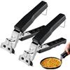 Vegena 2 pinze per pizza in acciaio inossidabile, pinze da forno con protezione in silicone per afferrare piatti per pizza in cucina, ristoranti e pizzerie
