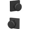 SCHLAGE Pomello Bowery F10 BWE 622 COL con finiture Collins per serratura di ingresso e armadio, nero opaco