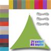 Ufamiluk tenda a vela per esterno Impermeabile Triangolare 1.6x1.6x1.6m 98% Anti UV Traspirante in 200 g/m² PES con Corde tenda ombreggiante giardino esterno terrazza gazebo cortile feste Verde