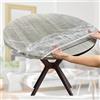 STFALI STFAL - Tovaglia trasparente, rotonda, 120 cm, impermeabile, lavabile, antigrasso, design con fascia in gomma retrattile