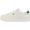 Tommy Hilfiger Uomo Sneakers Court Icon in Pelle, Bianco (Ecru), 46 EU