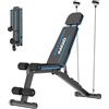 MAHAO Panca Palestra Pieghevole,Panca Piana,Capacità 500 LBS Panca Regolabile Palestra per Palestra Domestica, Panca Pesi Inclinata Declinata Piana per Allenamento della Forza con Poggiatesta Esteso