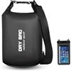 Lancry Dry Bag Borsa impermeabile e custodia impermeabile per cellulare, 5 l/10 l/15 l, sacchetto impermeabile con tracolla, sacco da imballaggio impermeabile Roll Top per nuoto, canottaggio, rafting, kayak,