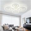 Caufloce Plafoniera E Telecomando, Grande Moderno Dimmerabile Lampada Da Soffitto LED 6000k Salotto Plafoniera Soffitto Smart Cucina Lampade Soffitto Per Camera Da Letto, Bagno, Corridoio-White