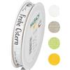 Halbach Seidenbänder Nastro decorativo pasquale con scritta Frohe Ostern, 15 mm x 20 m, colore: bianco/nero