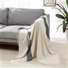 Amazon Basics decorativa leggera in poliestere riciclato Copriletto, 127 x 152 cm, Avorio con motivo a quadri incrociati blu