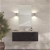 Loevschall Refine Specchio | Specchio da parete argento con cornice | 60 x 100 cm | Specchio decorativo per bagno, soggiorno, camera da letto e corridoio, specchio minimalista ed elegante in ottone