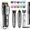 Hatteker Tagliacapelli Regolabarba Uomo a Forma di T Trimmer Testa Baffi Naso Orecchio Corpo Regolatore di Precisione Groomer Multigroom IPX7 Impermeabile