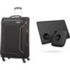 American Tourister Holiday Heat - Spinner Suitcase, 79.5 cm, 108 L, Black (Black) & Tile Bluetooth Item Finder Set
