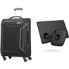 American Tourister Holiday Heat - Spinner Suitcase, 67 cm, 66 L, Black (Black) & Tile Bluetooth Item Finder Set