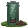 mizikuu Composter da giardino, 120L compostiera rapida Contenitore per Compost Giardino con coperchio e finestra di raccolta del compost compostiera termica per Balcone, Giardino e Terrazza,Cucina
