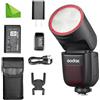 GODOX V1 V1-N V1N Flash per flash Nikon Speedlite Speedlight, 76Ws 2.4G TTL testa rotonda, 1/8000 HSS, 480 scatti a piena potenza, tempo di riciclo 1.5s, batteria agli ioni di litio Godox Flash