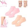 GLSAYZU Moisturizing Foot Mask Exfoliating Silicone Socks Beach Protective Socks, Women Foot Spa Pedicure Silicone Socks, Silicone Moisturizing Socks for Dry Cracked Feet Women (one size,2pair-B)
