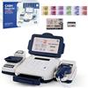 Embhlitfe Check-shop - Cassa da gioco per bambini, con scanner, banconote false, calcolatrice, negozio di acquisti, accessori per bambini, regalo giocattolo per bambini a partire dai 3 anni in su, colore: blu