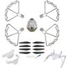 Young Wolf Set completo 2 paia di eliche e protezioni per eliche e carrello di atterraggio e supporto per elica e copertura per obiettivo compatibile con accessori DJI Mavic Mini 3 Pro