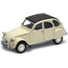 OPO 10 Modellino Auto in Scala 1/24 Compatibile con Citroën 2CV, Colore Crema - Welly 24009A-W Beige
