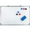 Idena 10414 - Lavagna bianca con cornice in alluminio, circa 40 x 60 cm, inclusi 6 magneti e spugna, adatta per il montaggio a parete, ideale per l'ufficio e per la casa, senza maker