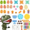 Wisebom Plastilina Bambini Set Formine per Plastilina Giocattolo per Preparare i Noodles a Forma di Dinosauro Plastilina Accessori Cucina Regalo Giochi Bambini Ragazzi Bambina 2-10 Anni 47 Pezzi