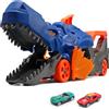 Sternstunde Camioncino Dinosauro con Katapulta - Autotrasportatore Giocattolo con 2 Mini Auto in Metallo per Bambini 3-6 Anni, Capiente fino a 5 Veicoli