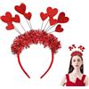 YUNHENTONG Cerchietto Rosso Bambina Decorazioni Per San Valentino Cupido Costume Accessori Matrimonio Gadget Matrimonio per Invitati Costume Carnevale Donna Accessori Carnevale