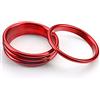 NewTH 4pcs Lega di Alluminio Aria Condizione Presa Aria Aria Presa Anello Copertura Trim Decorazione Adesivo Per AUDI A3 S3 2013-2016/Q2 2017, Car-styling (ROSSO, 65MM)