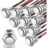 Gebildet 10pcs 12mm 2A/12V/24V/125V/250V Precablato Pulsante Impermeabile Momentaneo a Pulsante in Acciaio Inossidabile Acceso Spento (Testa Alta)…