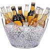SEPERCASA Secchiello per Ghiaccio Ovale 34,5x24,5x26 cm in Plastica Acrilica - Contiene Fino a 6 Bottiglie - Cestello Champagne, Spumantiera, Glacette per Vino Casa, Bar, Ristorante, Discoteca (Trasparente)