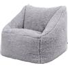 icon Natalia Pouf Bambini, Grigio, Tessuto Pile, Pouf Poltrona, Poltrona Sacco con Riempimento Incluso, Sedia Bambini, Mobili Camera da Letto