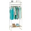 Iris Ohyama Appendiabiti in Metallo con Ripiano in Legno, 2 Livelli, Bianco, Design Moderno, Solido, Anti scivolo, Per Camera, Studio, Armadio, Abbigliamento e Scarpe, Montaggio Facile, PI-B2